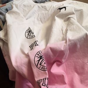 Long sleeve pink shirt pink n white very nice